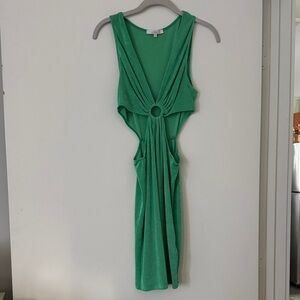 Olivaceous Vibrant Green Backless Dress